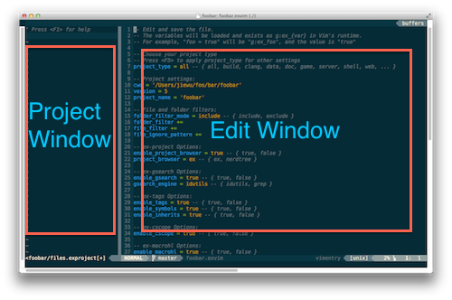 exvim-first-start-with-text